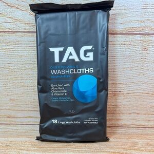 1 Pack TAG Disposable Washcloths Alcohol-Free w/Aloe Vera, Vitamin E Chamomile‎